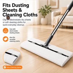 Joybos Flat Mop And Bucket Set With Hands-Free Wringer, 13-Inch Wash & Dry Dual-Chamber Floor Cleaning System, 360° Rotating Swivel Head For Hardwood/Tile, Includes 2 Coral Fleece Pads