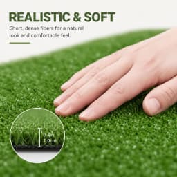 4ft wide, multiple sizes long Artificial Turf 0.4" Mat with Drainage Holes. Fake Grass with Rubber Backing, Economical and Ideal for Indoor/Outdoor Pet Areas, Garden, Lawn, Patio & Balcony Decor