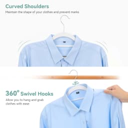 Pack of 30/50 Clothes Hangers, Space Saving Plastic Hangers, Non-Slip, 0.2 Inches Slim, 360° Swivel Silver Hook for Shirts, Pants & Wet/Dry Garments, White and Dark Gray