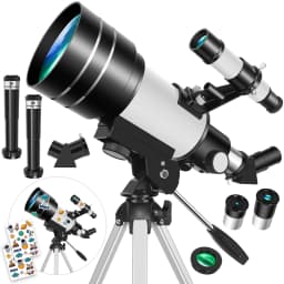 150X 70mm Astronomical Telescope for Adults Beginners Camping Nature Observation Education Gift with Stickers