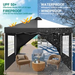 10x10 Pop Up Canopy Tent with 4 Removable Sidewalls, Waterproof Commercial Gazebo Tent with Air Vent, 4 Sandbags, Carry Bag