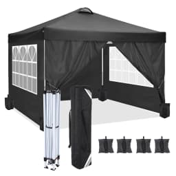 10x10 Pop Up Canopy Tent with 4 Removable Sidewalls, Waterproof Commercial Gazebo Tent with Air Vent, 4 Sandbags, Carry Bag