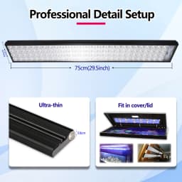 PopBloom-Marine Aquarium Lamp, Full Spectrum Programmable LED for Aquarium, Reef Coral, SPS/LPS, 36"/3ft, 80-100cm