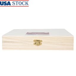 Unfinished Wood Cigar Box Crafting DIY Projects Hinged Keepsake Storage Box Jewelry Organizer Art Supplies Minimalist Design