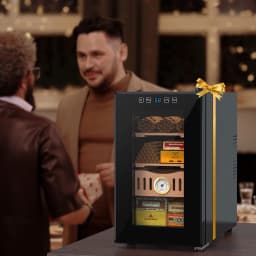 25L Electric Humidor 200 Counts Cigar Humidor Cabinet Cooling Temperature Control Cigar Fridge Spanish Cedar Wood Shelves