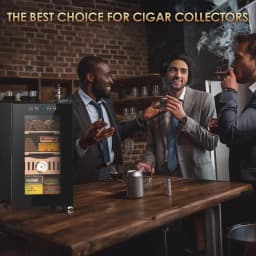 25L Electric Humidor 200 Counts Cigar Humidor Cabinet Cooling Temperature Control Cigar Fridge Spanish Cedar Wood Shelves
