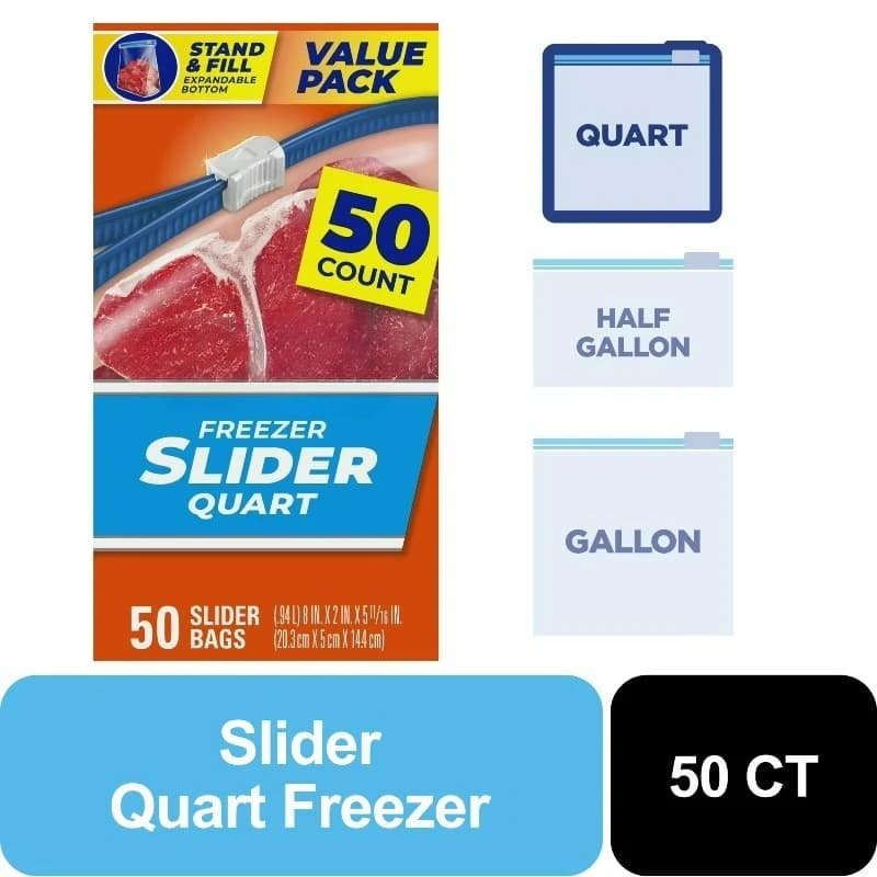 Quart Freezer Bags, 50 Count