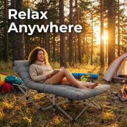 Aoran 560LBS Load-Bearing Outdoor Folding Chair, Non-Slip Foot Pads, Foldable Storage Bag Design Outdoor Furniture