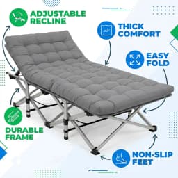 Aoran 560LBS Load-Bearing Outdoor Folding Chair, Non-Slip Foot Pads, Foldable Storage Bag Design Outdoor Furniture