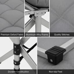 Aoran 560LBS Load-Bearing Outdoor Folding Chair, Non-Slip Foot Pads, Foldable Storage Bag Design Outdoor Furniture