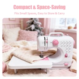 Portable Mini Sewing Machine, Cute Portable Stitching Machine with Extension Table & Tool Kit, for Beginner Easy Sewing,