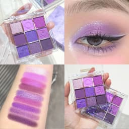 Dreamlike Nine-Color Purple Eyeshadow Palette Long-Lasting And Waterproof Matte And Shimmer Finishes Smokey Eye Makeup Palette