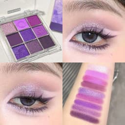 Dreamlike Nine-Color Purple Eyeshadow Palette Long-Lasting And Waterproof Matte And Shimmer Finishes Smokey Eye Makeup Palette