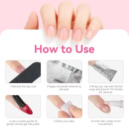 100PCS Soak Off Nail Foil Wraps Pre-Attached Cotton Pads for Gel Polish Acrylic Dip Powder Builder Gel Nail Glue Removal Manicur