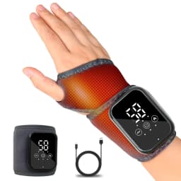 Wireless Electric Heating Wrist Massager 3 Levels Hot Compress & Vibration Settings Hand Massage Wrist Guard Band Support Belt