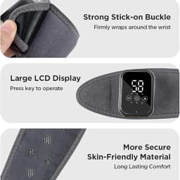 Wireless Electric Heating Wrist Massager 3 Levels Hot Compress & Vibration Settings Hand Massage Wrist Guard Band Support Belt