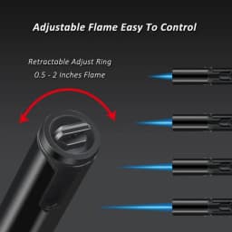2PCS Butane Torch Lighters Windproof Long Jet Flame Refillable Pen Lighter Adjustable Flame for Candles Cooking BBQ Camping