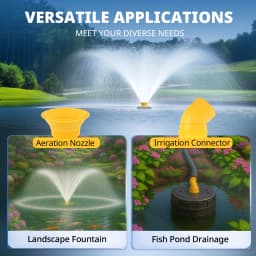 Pond Fountain Aerator Pump with Timer, 50ft Power Cord, 2 Spray Patterns, Energy-Efficient Water Circulation for Ponds & Lakes, Easy Installation