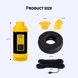 Pond Fountain Aerator Pump with Timer, 50ft Power Cord, 2 Spray Patterns, Energy-Efficient Water Circulation for Ponds & Lakes, Easy Installation