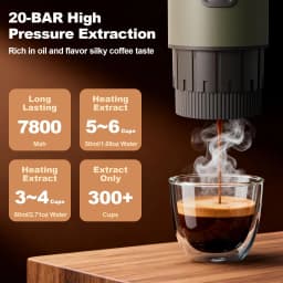 Portable Espresso Maker 3 in 1 Coffee Machine with Carrying Bag Works with Ground Coffee and Capsule Pod Self Heating for Travel