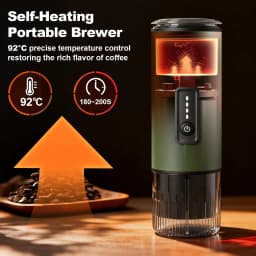 Portable Espresso Maker 3 in 1 Coffee Machine with Carrying Bag Works with Ground Coffee and Capsule Pod Self Heating for Travel
