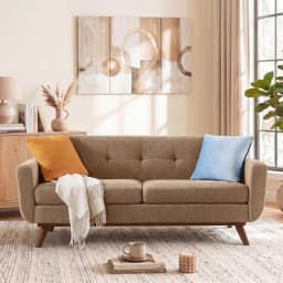 65.2" W Loveseat Sofa, Mid Century Modern Decor Love Seat Couches, Button Tufted Upholstered, Customized