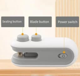 2-in-1 Mini Bag Sealer & Cutter, Portable Rechargeable Food Bag Sealing Tool