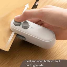 2-in-1 Mini Bag Sealer & Cutter, Portable Rechargeable Food Bag Sealing Tool