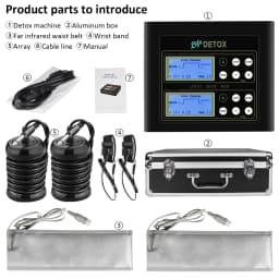 Salon Detox Spa Device Dual Ionic Foot Bath Detox Machine for 2 People Body Detox Sps Massage with Infrared Heating Waist Belt