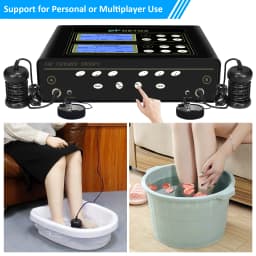 Salon Detox Spa Device Dual Ionic Foot Bath Detox Machine for 2 People Body Detox Sps Massage with Infrared Heating Waist Belt