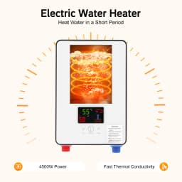 4500W Water Heater AC 110V Instant Electric Water Heater with Hand Shower LED Touch Screen Thermostat Instantaneous Water Heater