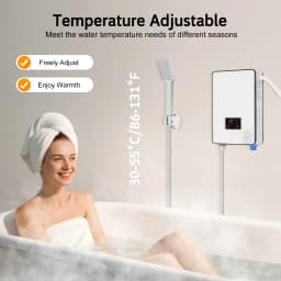 4500W Water Heater AC 110V Instant Electric Water Heater with Hand Shower LED Touch Screen Thermostat Instantaneous Water Heater