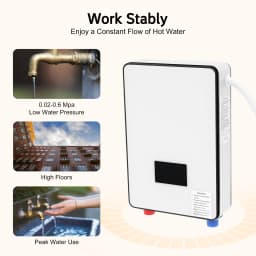 4500W Water Heater AC 110V Instant Electric Water Heater with Hand Shower LED Touch Screen Thermostat Instantaneous Water Heater