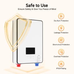 4500W Water Heater AC 110V Instant Electric Water Heater with Hand Shower LED Touch Screen Thermostat Instantaneous Water Heater