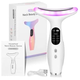 7Color Neck Face Massager Facial Massager Tool for Skin Care at HomeVibrating Face Massager with ThermalsGalvanic Machines Black