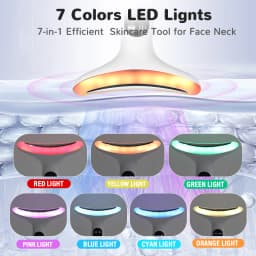 7Color Neck Face Massager Facial Massager Tool for Skin Care at HomeVibrating Face Massager with ThermalsGalvanic Machines Black