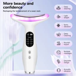 7Color Neck Face Massager Facial Massager Tool for Skin Care at HomeVibrating Face Massager with ThermalsGalvanic Machines Black