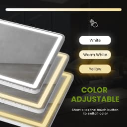 JHK Full Length Led Lights 64"x21" Mirror Standing Hanging or Wall-Mounted Mirrors with Stand Aluminum Alloy Frame For Home