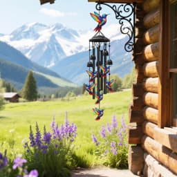 Colorful Hummingbird Wind Chimes Metal Aluminum Tube Bells Wind Chime Waterproof Outdoor Decorative Wind Chime For Patio Porch Garden Balcony Memorial Sympathy Birthday Holiday Gift For Family Friends
