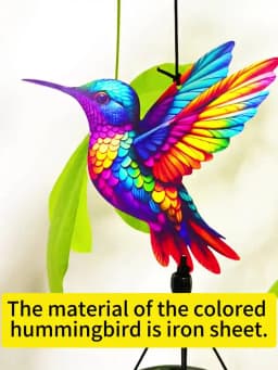 Colorful Hummingbird Wind Chimes Metal Aluminum Tube Bells Wind Chime Waterproof Outdoor Decorative Wind Chime For Patio Porch Garden Balcony Memorial Sympathy Birthday Holiday Gift For Family Friends
