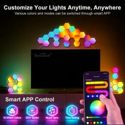 3/8/12/20pcs Smart Color RGB Hexagonal Panel APP/remote Control Dual, USB Power Supply, Music Rhythm DIY for Room Atmosphere
