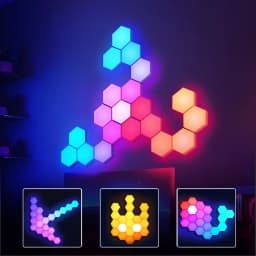3/8/12/20pcs Smart Color RGB Hexagonal Panel APP/remote Control Dual, USB Power Supply, Music Rhythm DIY for Room Atmosphere