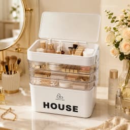 YX Large-Capacity Multi-Tier Stackable Storage Box Practical Portable Home First Aid Emergency Kit with Transparent Lid and Handles Organizer for Pills Crafts Hair Accessories Cosmetics Small Items Kitchen Bathroom Office Dorm Travel