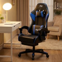 FRODROVIA Gaming Chair with Linkage Armrest, Ergonomic High Back PU Leather Computer Chair, Adjustable Reclining Video Game Chair with Retractable Footrest, Headrest & Lumbar Support, 300LBS Capacity for Home Office, for Teens & Adults, Multiple Colors