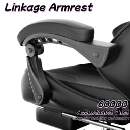 FRODROVIA Gaming Chair with Linkage Armrest, Ergonomic High Back PU Leather Computer Chair, Adjustable Reclining Video Game Chair with Retractable Footrest, Headrest & Lumbar Support, 300LBS Capacity for Home Office, for Teens & Adults, Multiple Colors