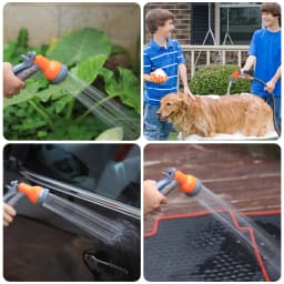 Retractable Garden Hose Reel - 1/2 in x 100 ft, Wall Mounted, 9-Function Sprayer, Any Length Lock, 180° Swivel, Automatic Rewind & Slow Return System