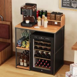 4-Tier Industrial Style Mini Fridge & Microwave Oven Stand, Adjustable Kitchen Bakers Rack, Freestanding Utility, Customized
