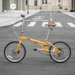 ROCKBROS 20 Inches Folding Bike Lightweight High Strength Steel Frame 8-Speed Shifter Disc Brake Portable Daily Commute Bicycle