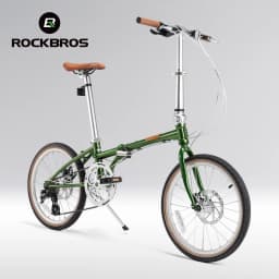 ROCKBROS 20 Inches Folding Bike Lightweight High Strength Steel Frame 8-Speed Shifter Disc Brake Portable Daily Commute Bicycle