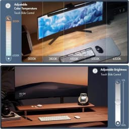 Anti-Glare RGB Screen Light Bar, USB Charged Stepless Dimmable LED Lamp for Home Office and Gaming Room
